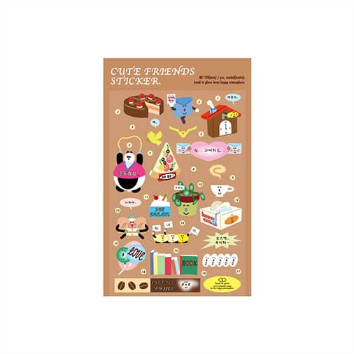 [핸드인글러브] Cute friends sticker 01