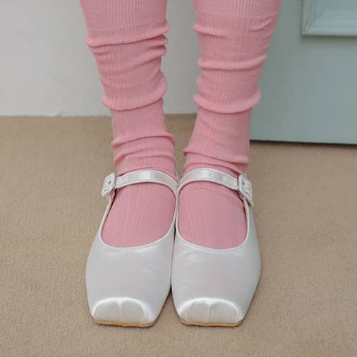 [도넛바이닐샵] loose middle socks - blossom pink