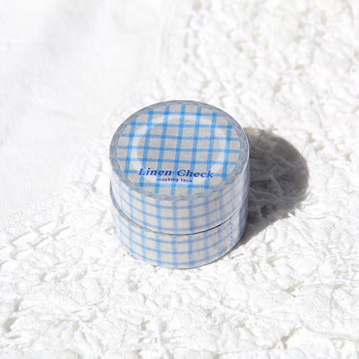 [BOKI] Linen Check Masking Tape - French Blue