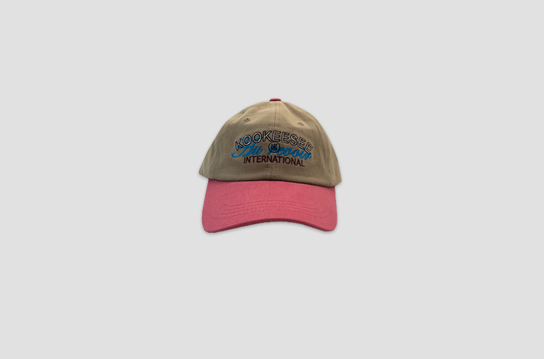 [쿠키시] two tone vintage washing ball cap (Beige/Dark pink)
