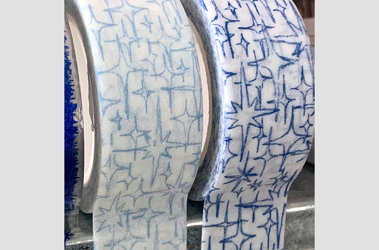 [냥냥빔] Blue-Glitter masking tape (3차입고)