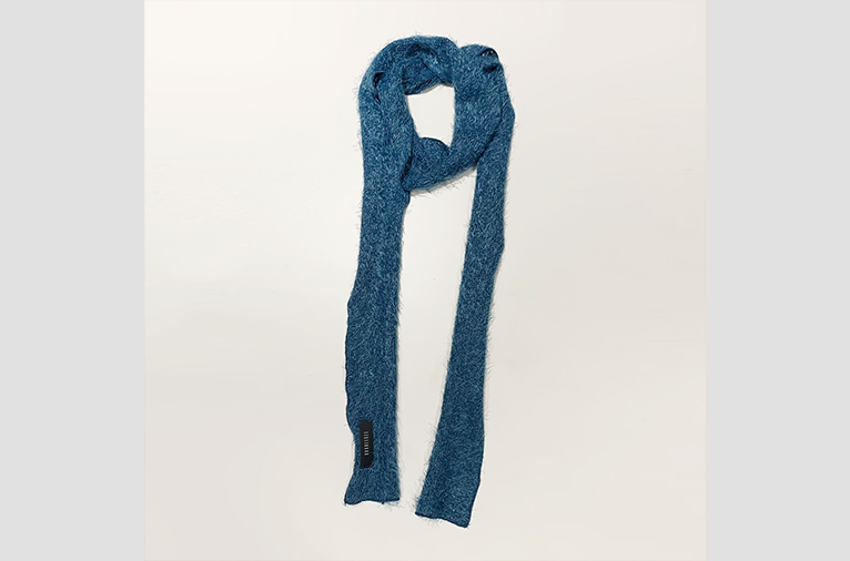 [쿠키시] Hairly Knit Muffler Scarf (Blue-green)