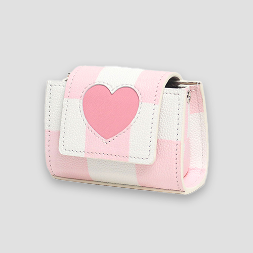 [케이크] shape of microbag - pink check (with chain)