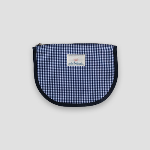 [인더비기닝] check round pouch - navy