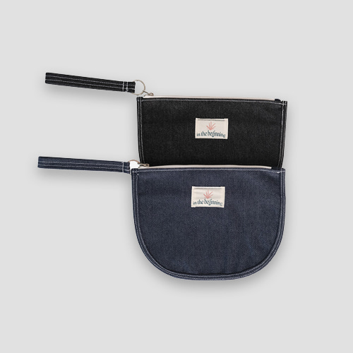 [인더비기닝] denim round pouch