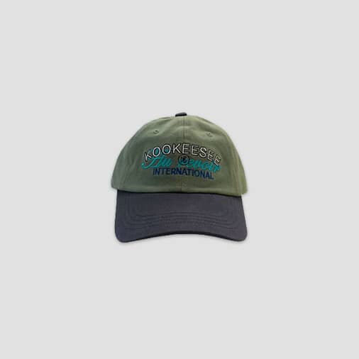 [쿠키시] two tone vintage washing ball cap (Khaki/Charcoal)