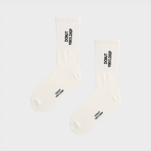 [도넛바이닐샵] donutvinylshop crew socks - white (재입고)