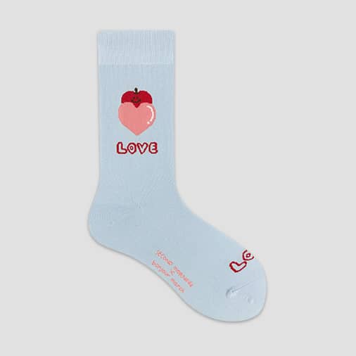 [봉주르마치] Lettering socks_blue apple (with 세컨드모닝)