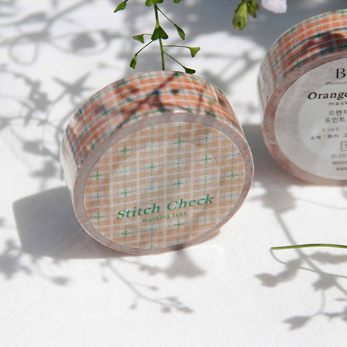 [BOKI] Stitch Check Masking Tape - Orange Blossom(4차입고)