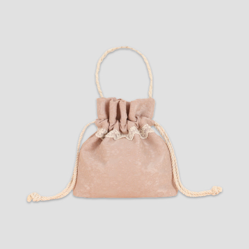 [오부니] Lace drawstring bag - vintage pink (마지막수량)