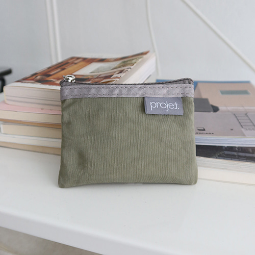 [projet] flat card pouch - khaki green (4차입고)