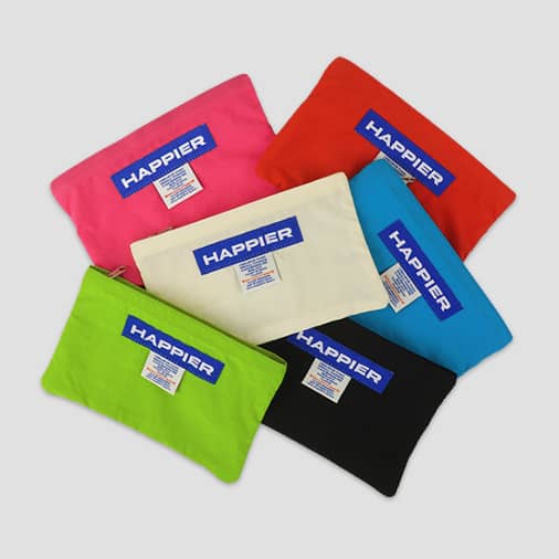 [오롤리데이] Happier label pouch_M (재입고)