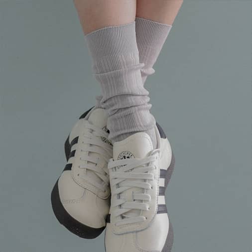 [도넛바이닐샵] loose middle socks - light gray