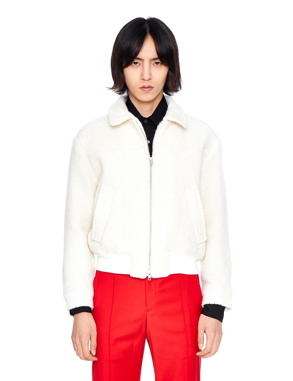 WESTERN WOOL BLOUSON_WHITE