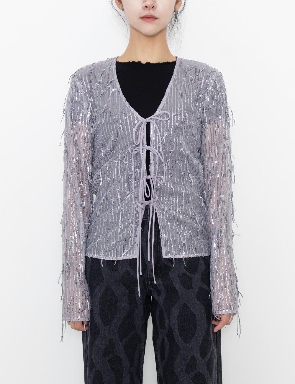 MELINA SEQUIN SHIRT_SILVER