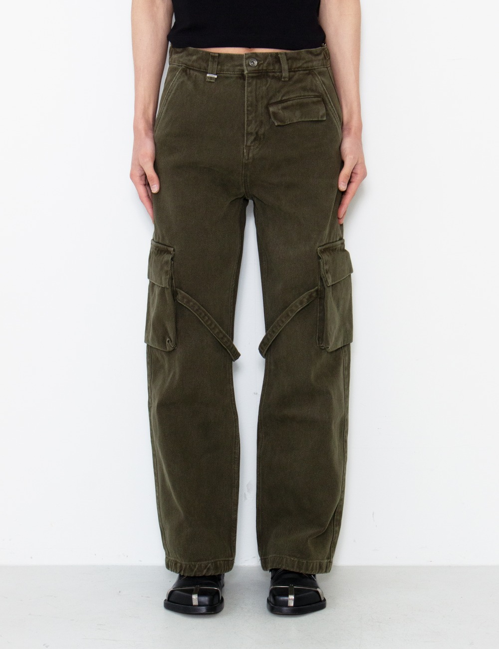 PHONE POCKET CARGO TROUSERS_GREEN