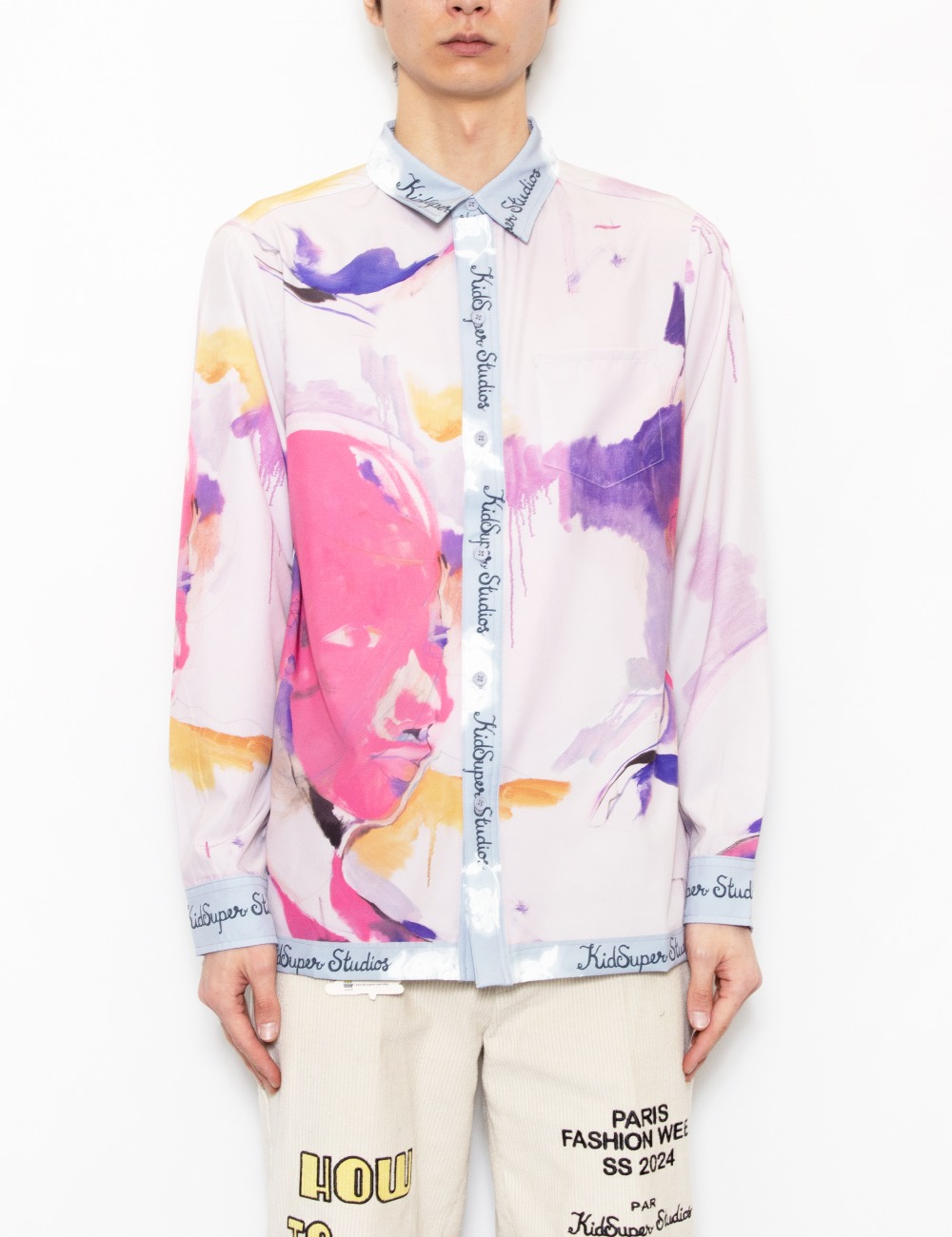 PRINTED SATIN SHIRT_WHITE/MULTI