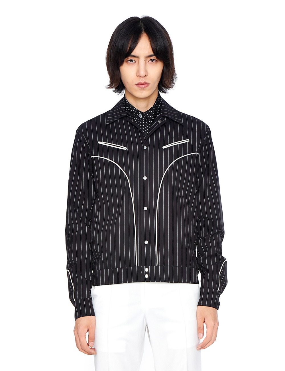 PIPING WESTERN JACKET_BLACK STRIPE