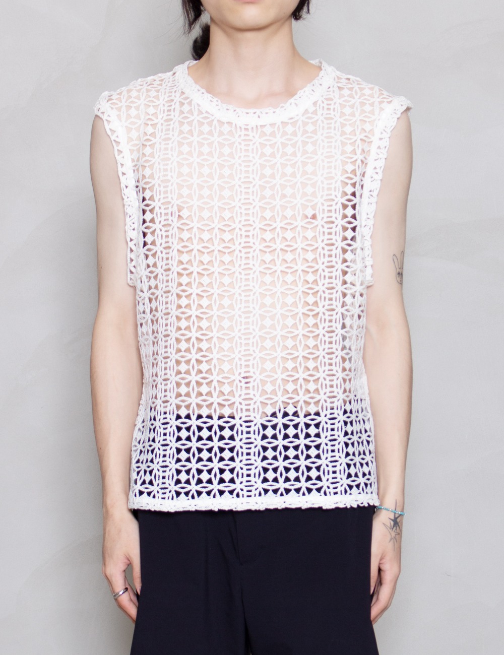 DIAMOND SLEEVELESS_WHITE