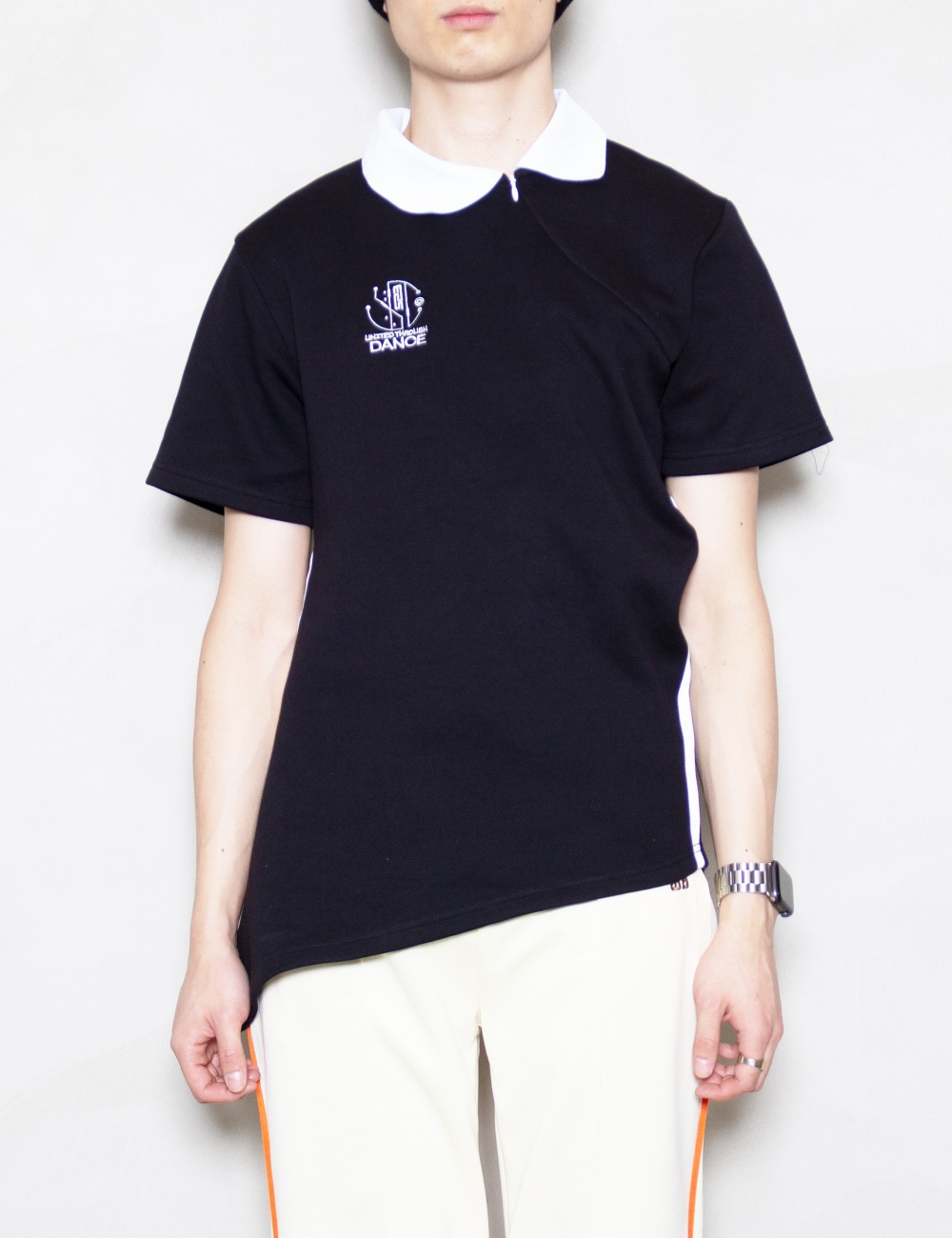 BLACK TWISTED GOLF SHIRT