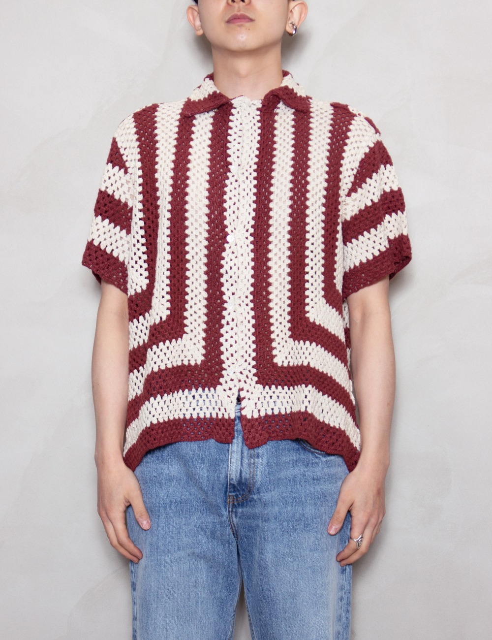 FLAGSHIP CROCHET SHIRT_BROWN