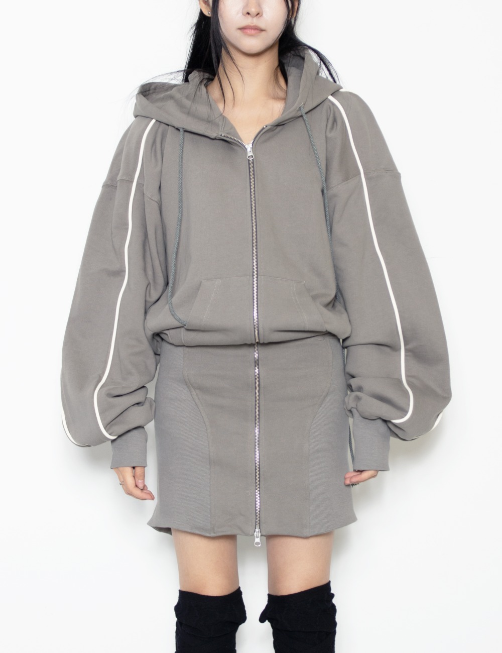 SERVICE HOODIE DRESS_SAGE