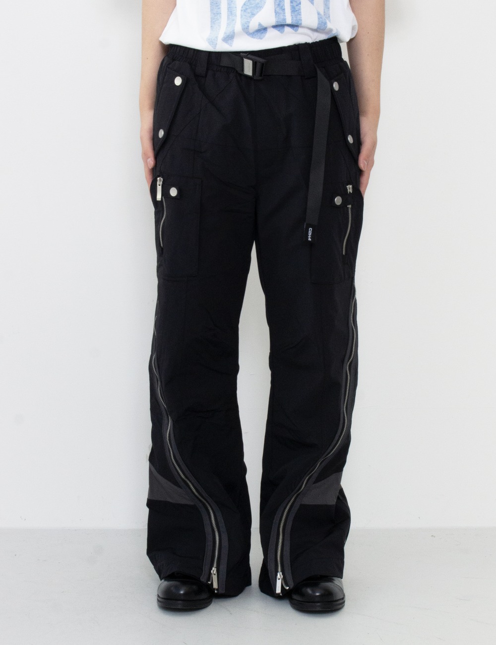 &quot;SATELLITE&quot; BOMBER PANTS_BLACK