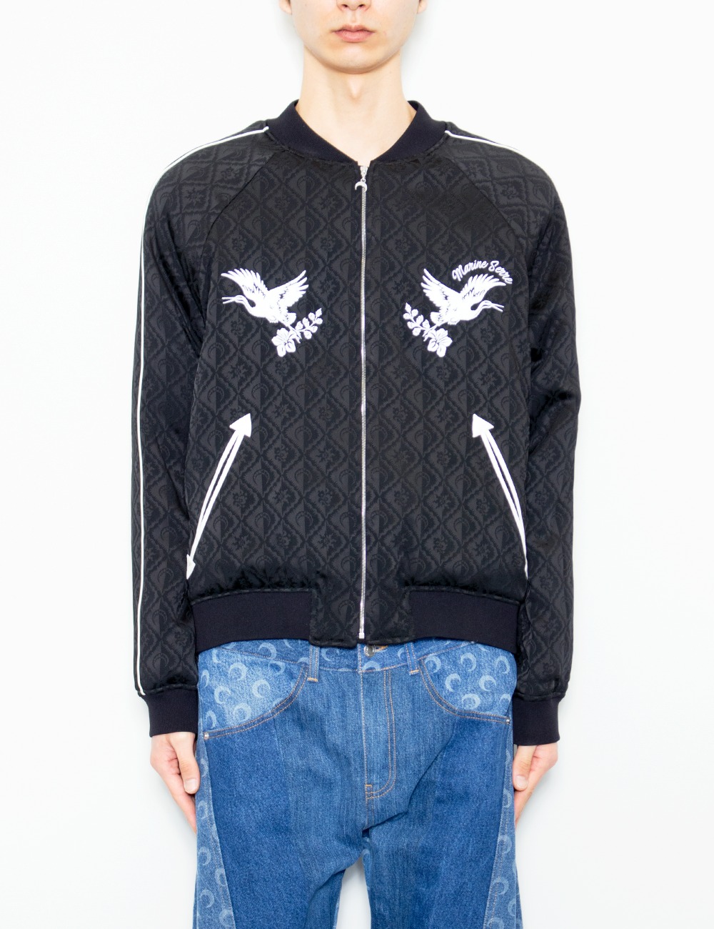 JACQUAURD VISCOSE BOMBER JACKET_BLACK