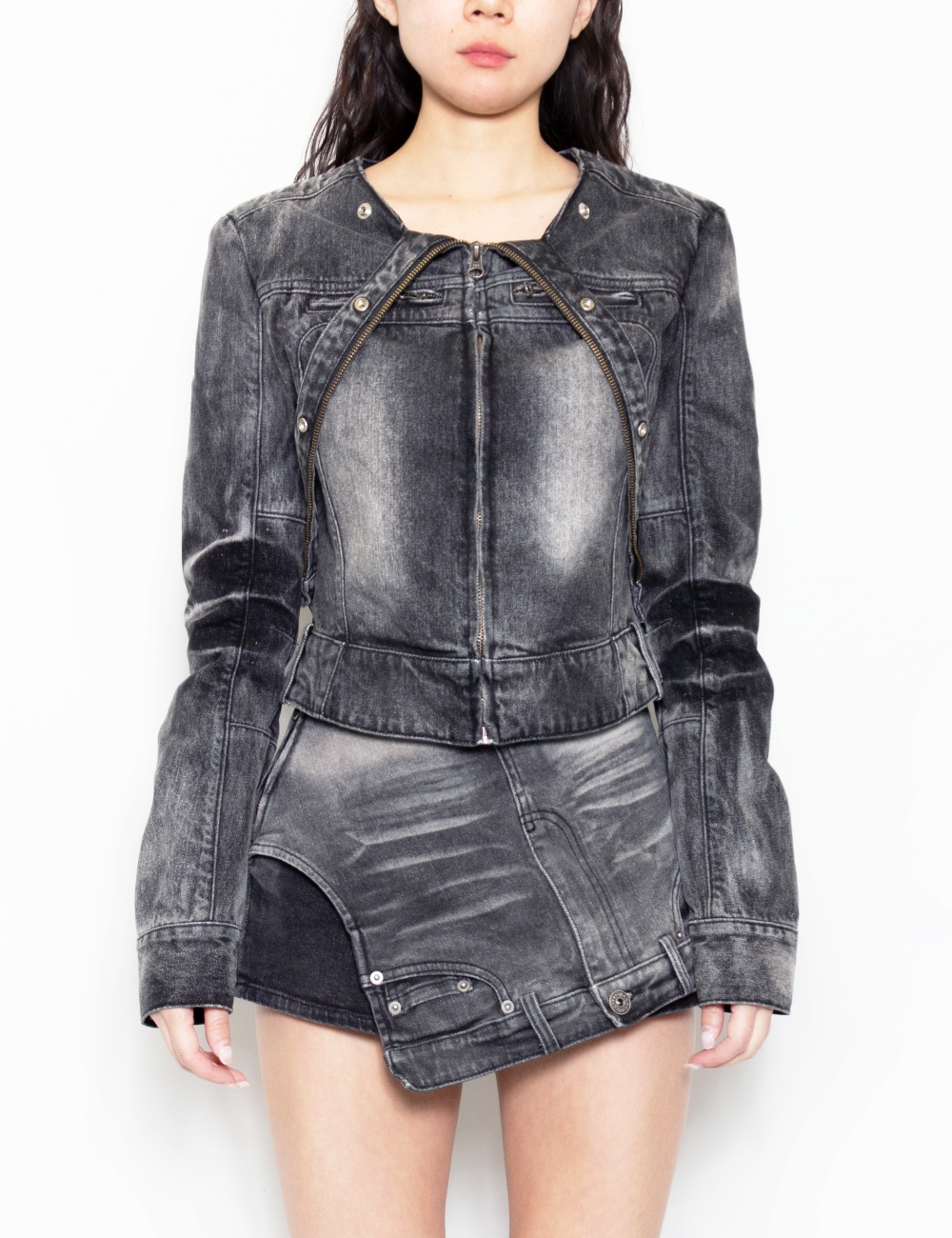 WASHED DENIM JACKET_BLACK