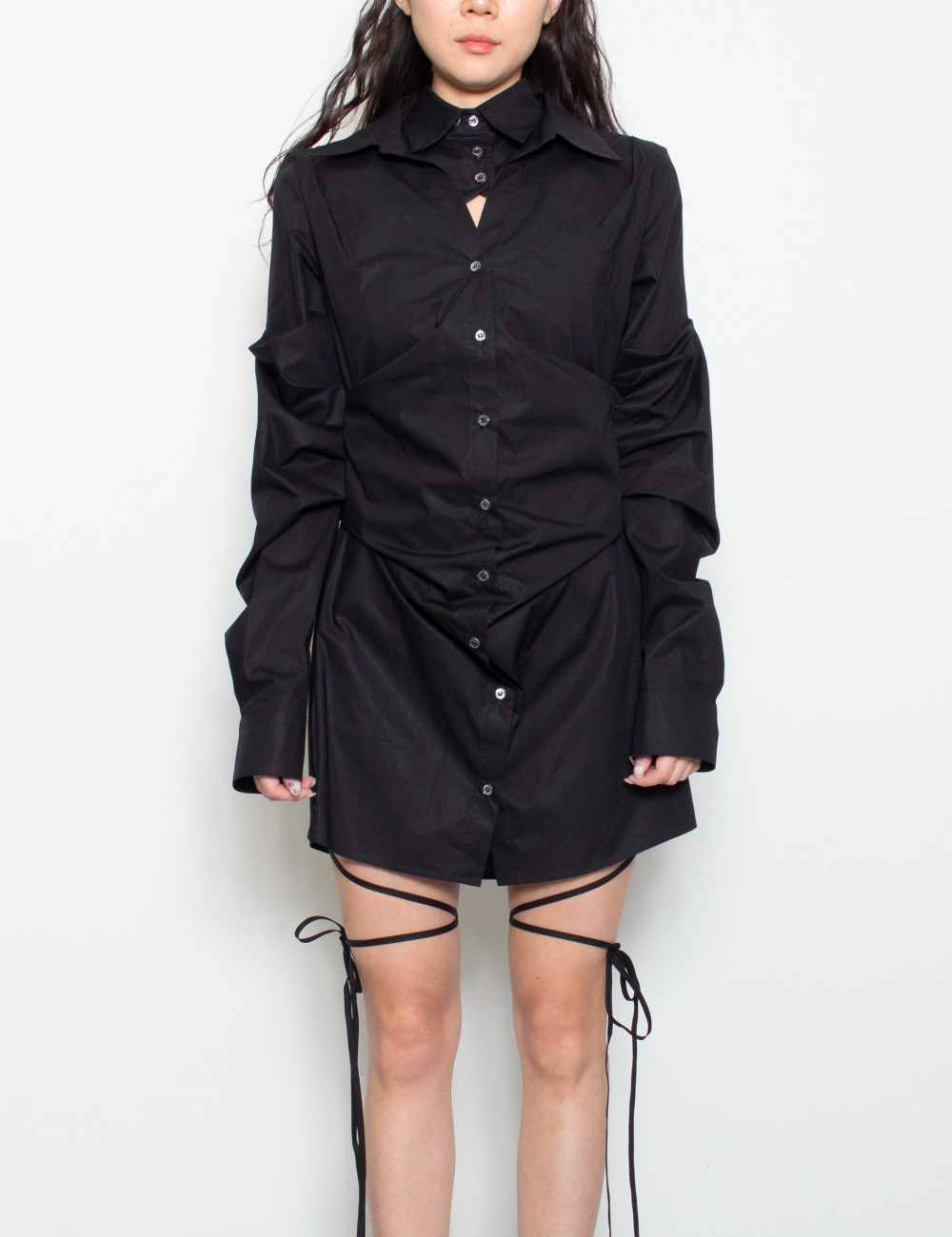 BREAKFAST SHIRT DRESS_BLACK