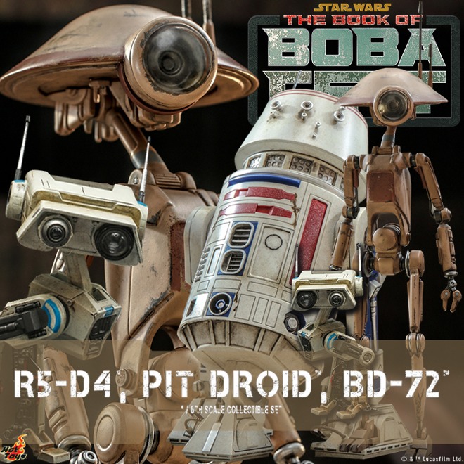 [입고완료] 핫토이 TMS086 1/6 스타워즈: 북 오브 보바펫 R-5D4&amp;핏 드로이드&amp;BD-72 세트 Hot Toys TMS086 Star Wars: The Book of Boba Fett™ - 1/6th scale R5-D4™, Pit Droid™, BD-72™ Set
