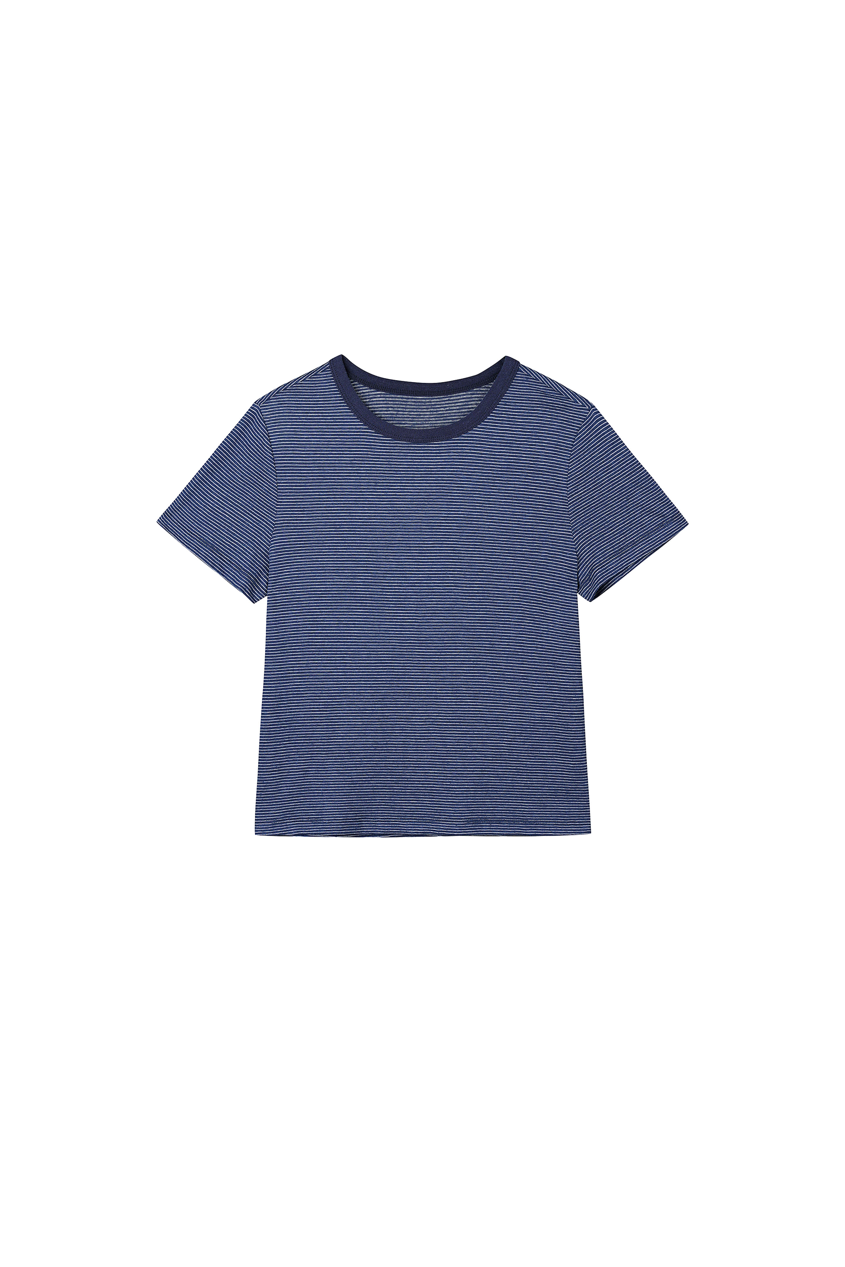 DAY-OFF 003 STRIPE CREW-NECK T Navy