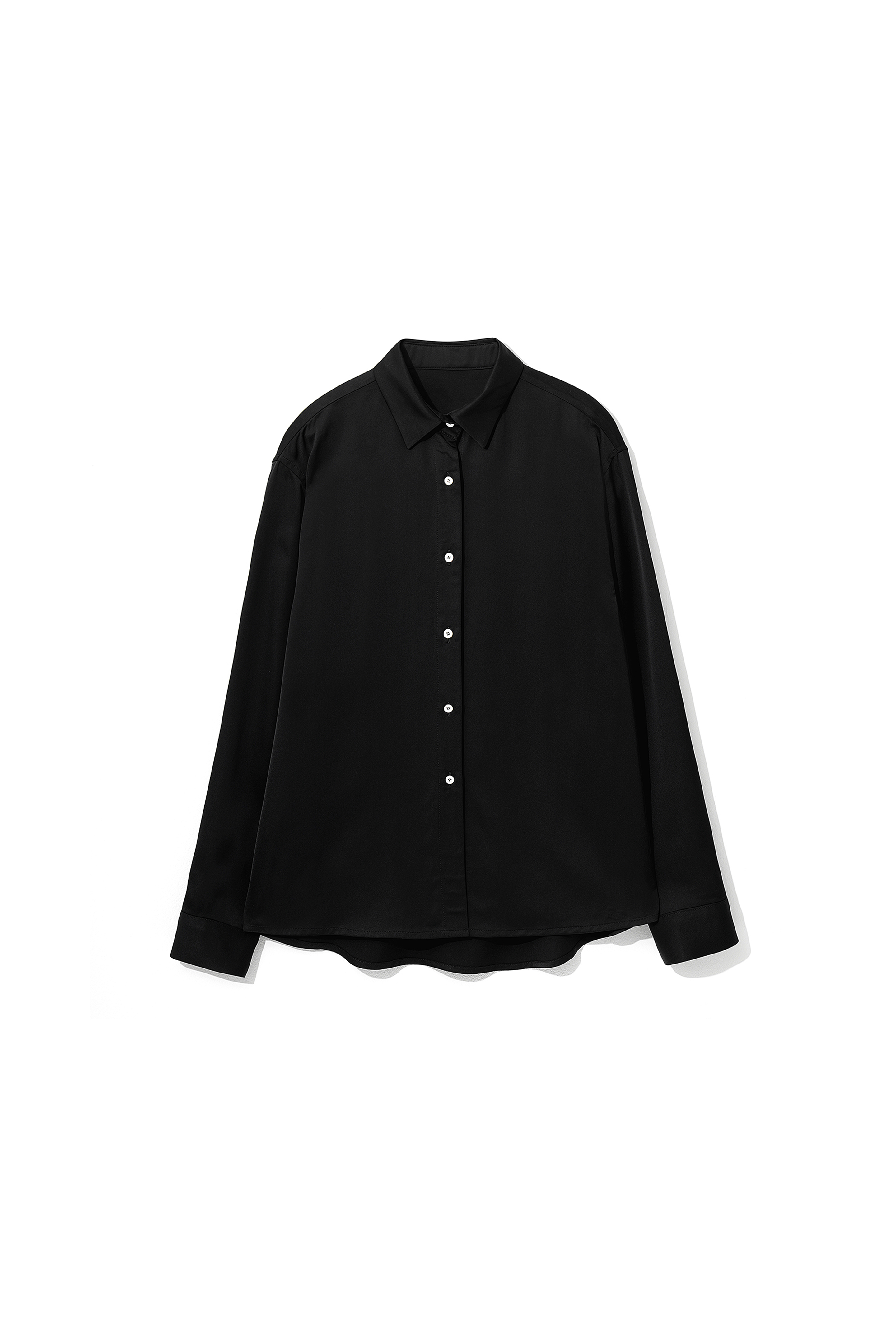 Satin Basic Shirts Black