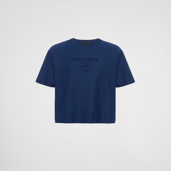 프라다 남성 티셔츠 PRADA 테크니컬 코튼 티셔츠 UJN897_14LB_F0008_S_OOO