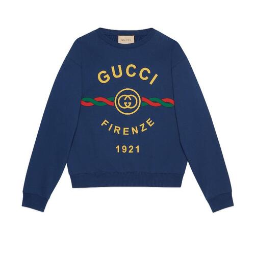 구찌 남성 스웨터 GUCCI GUCCI FIRENZE 1921 문구가 새겨진 코튼 스웨트셔츠 626990XJD7O4409