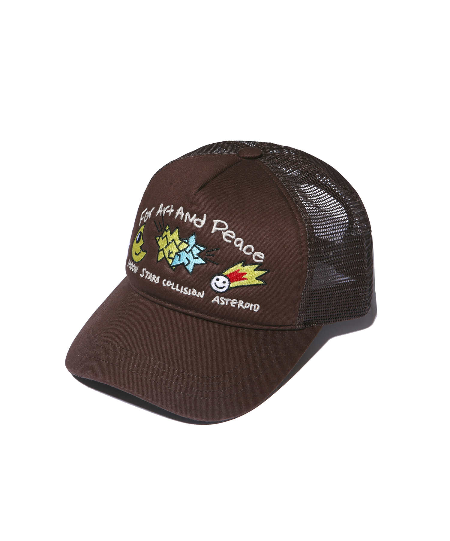 FOR ART AND PEACE MASH CAP BROWN