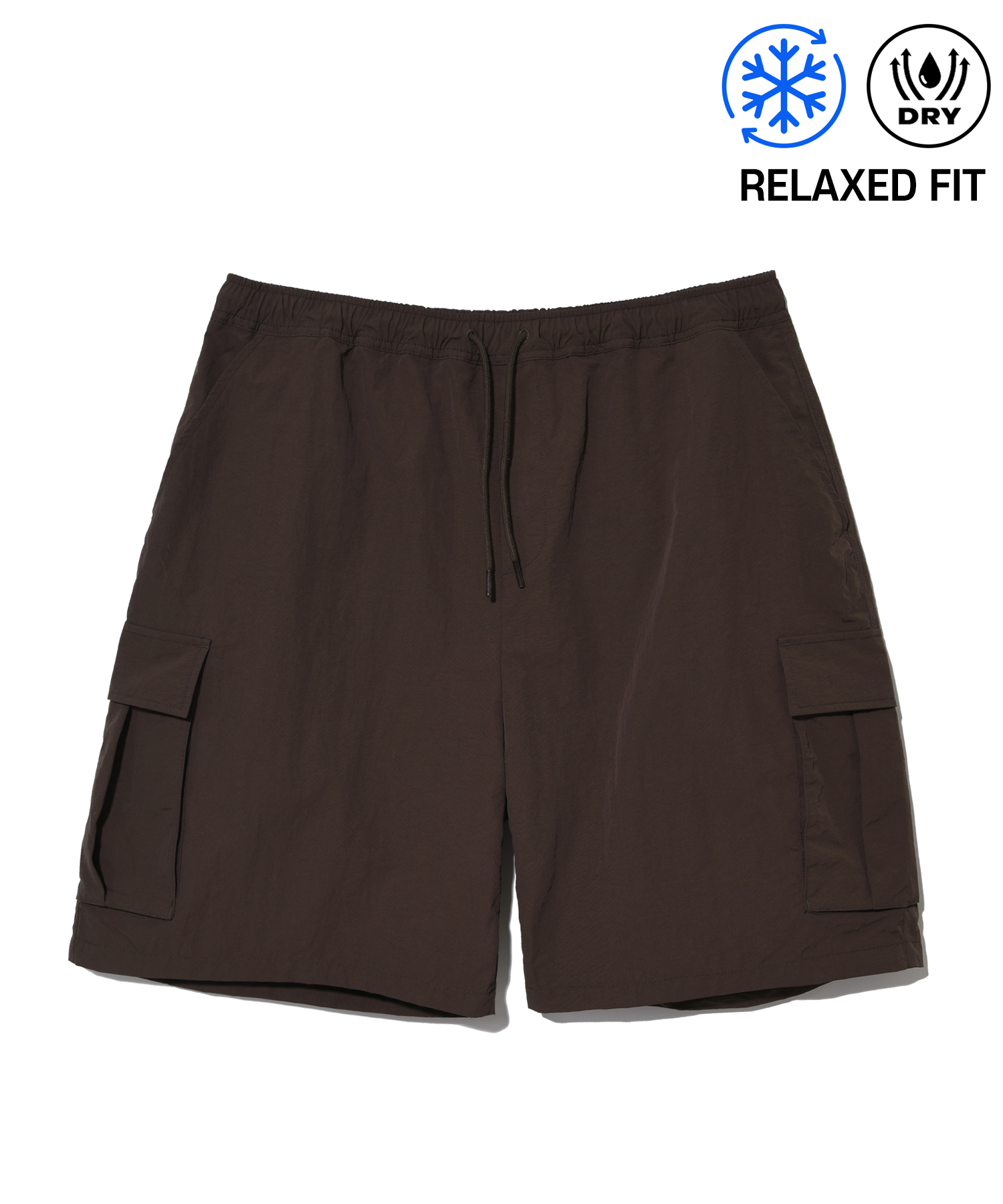[ONEMILE WEAR] NYLON RELAXED FIT CARGO SHORTS BROWN