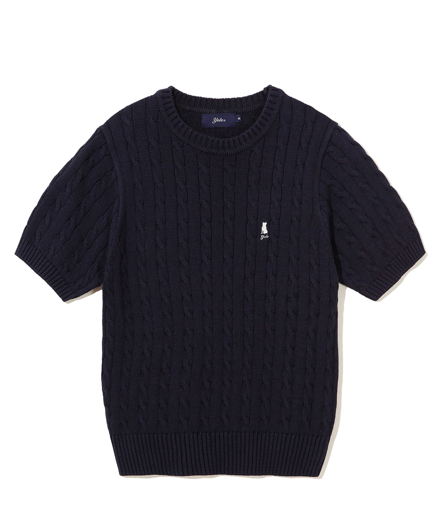 (23SS) WOMENS HERITAGE DAN CABLE KNIT TEE NAVY