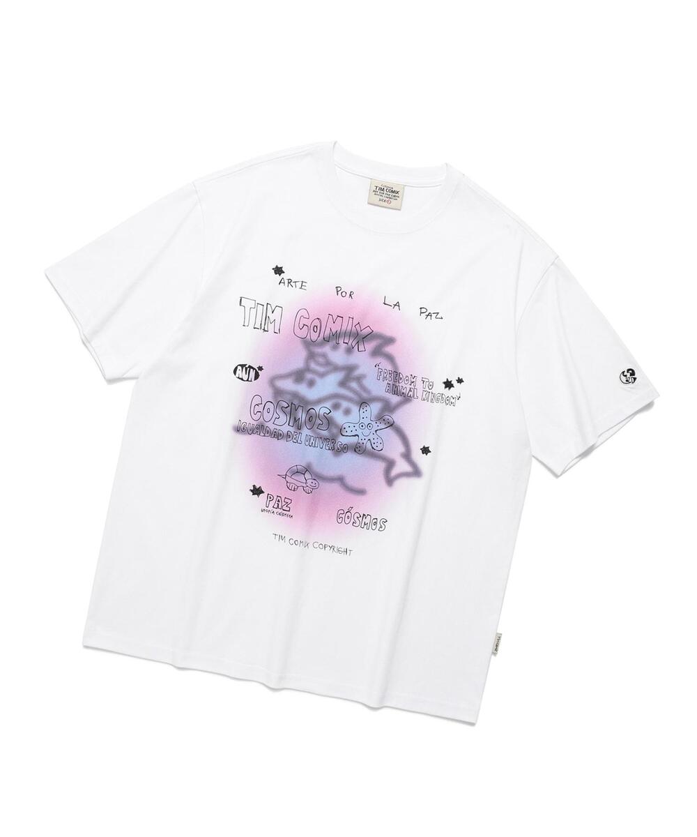 DOLPHIN WATERCOLOR SS WHITE / PINK