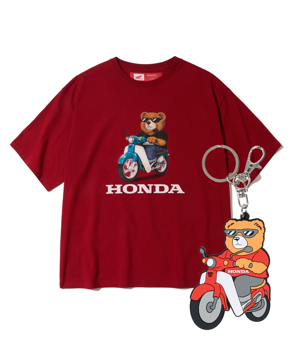 Honda Bear T-shirt Dark Red + Key ring