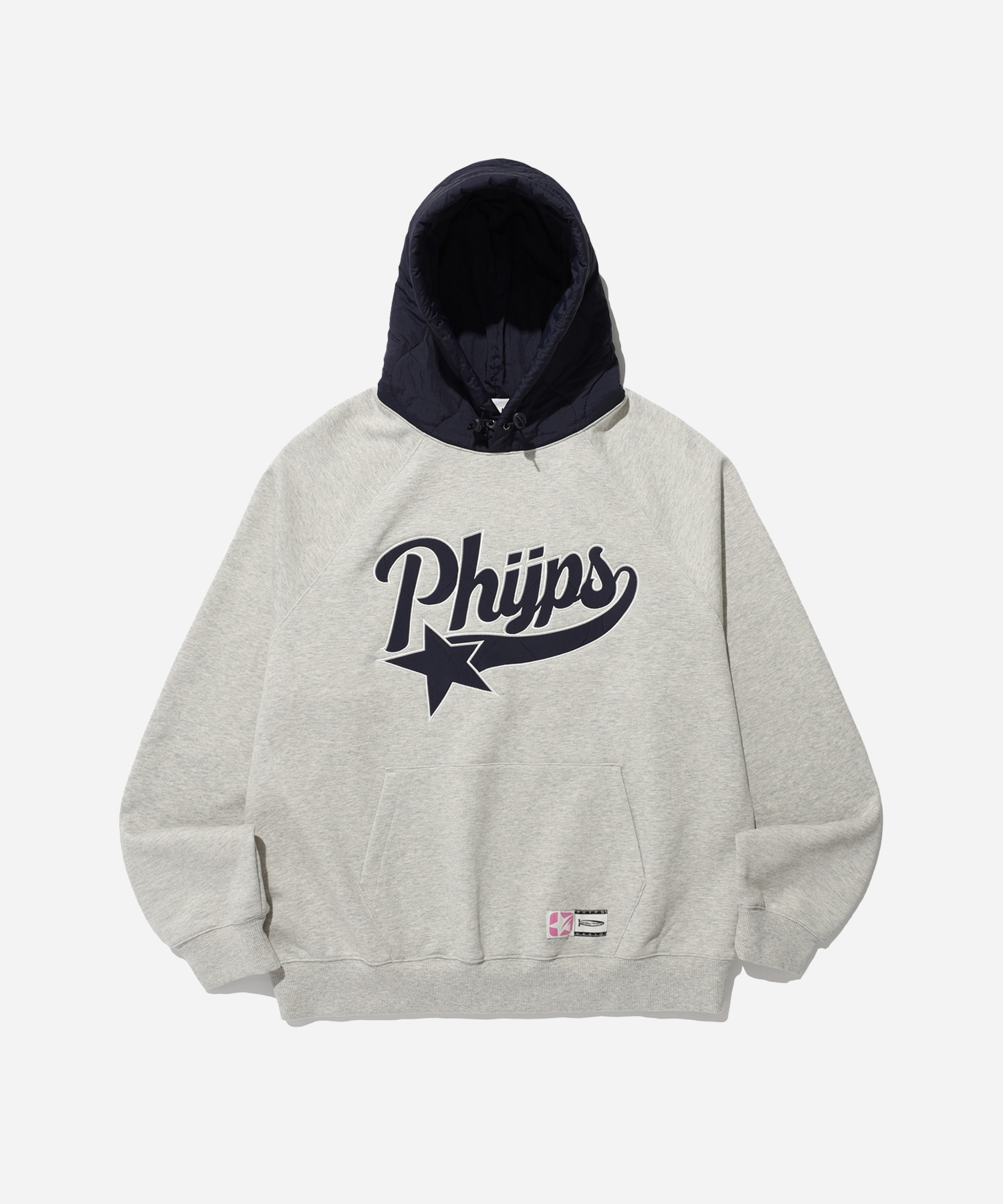 PHYPS® STAR TAIL QUILTING HOODIE GRAY