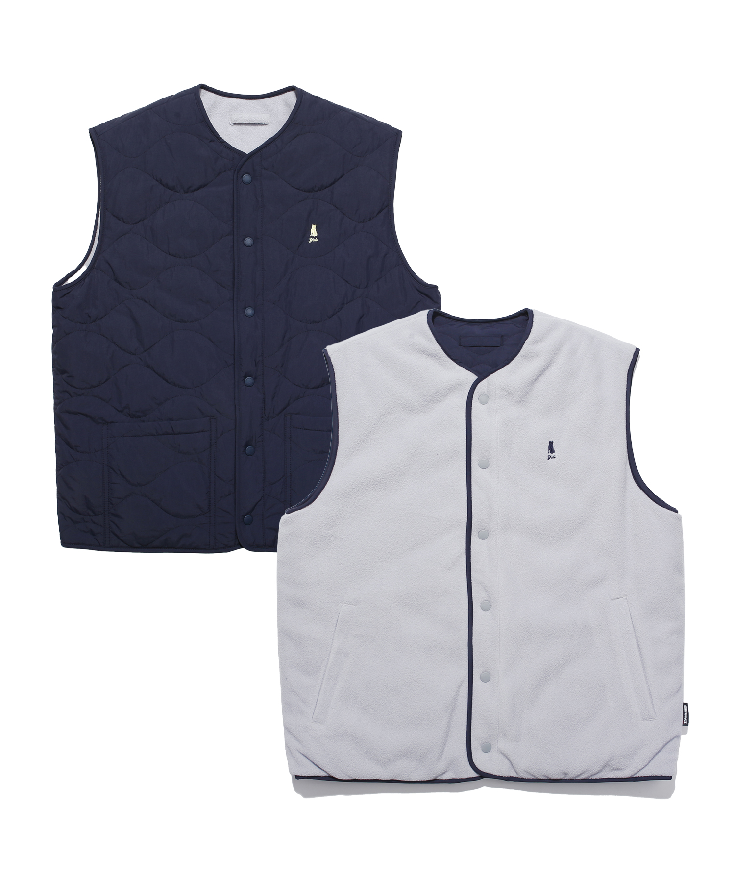 RIVERSIBLE WARM UP QUILTING VEST NAVY / GRAY