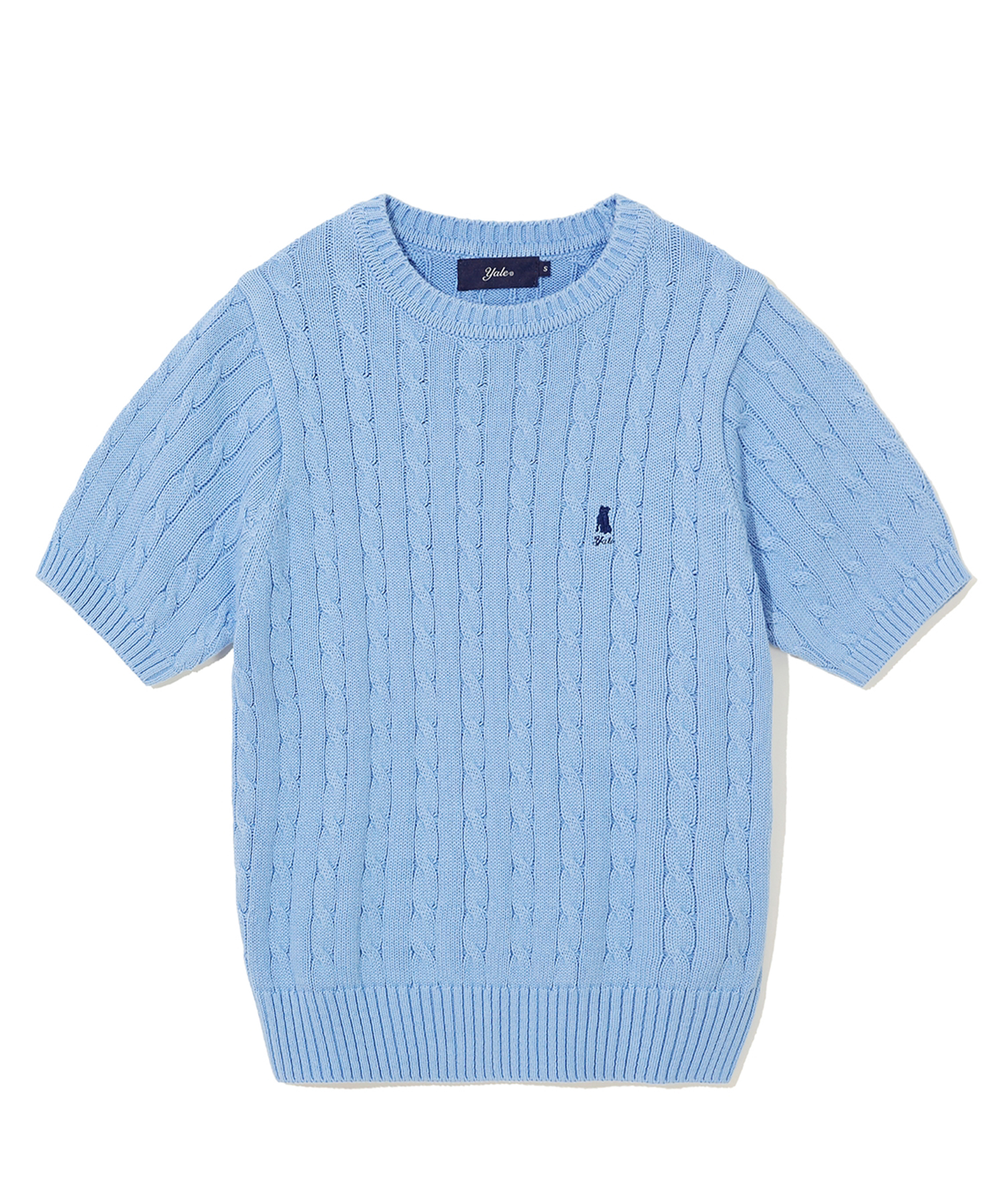 WOMENS HERITAGE DAN CABLE KNIT TEE BLUE