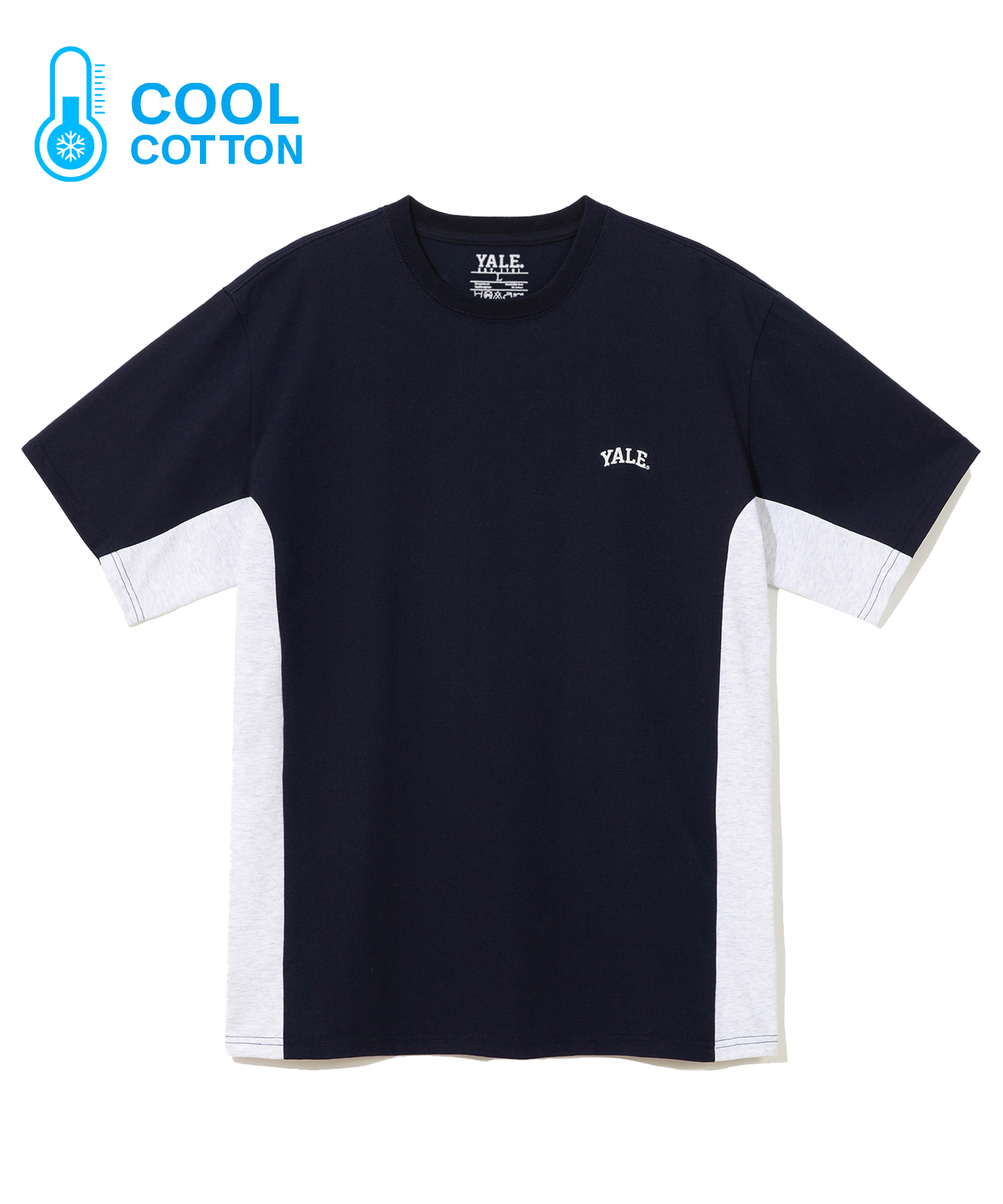 [COOL COTTON] COLOR BLOCK SMALL ARCH TEE NAVY
