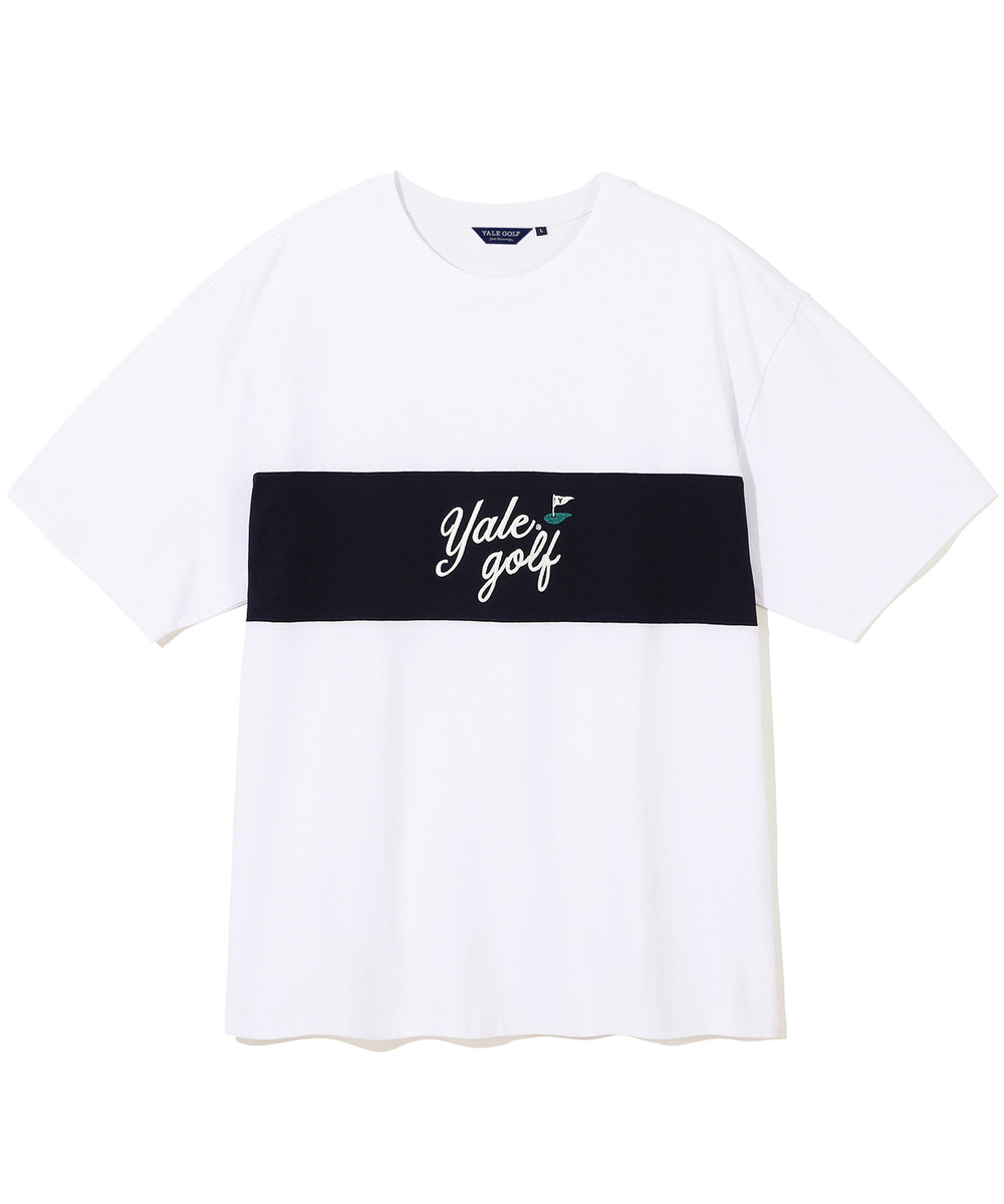 COLOR BLOCK SIGN LOGO TEE WHITE