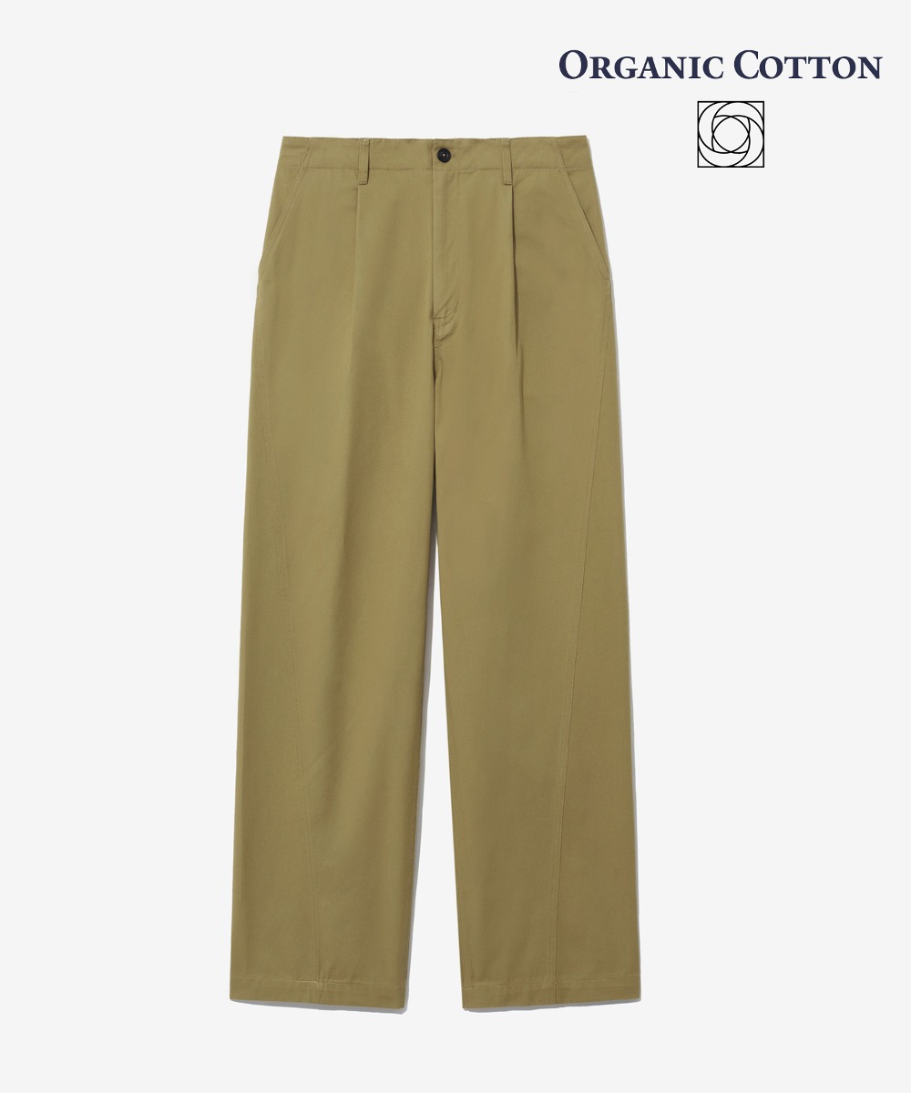 ORGANIC COTTON CURVED CHINO PANTS BEIGE