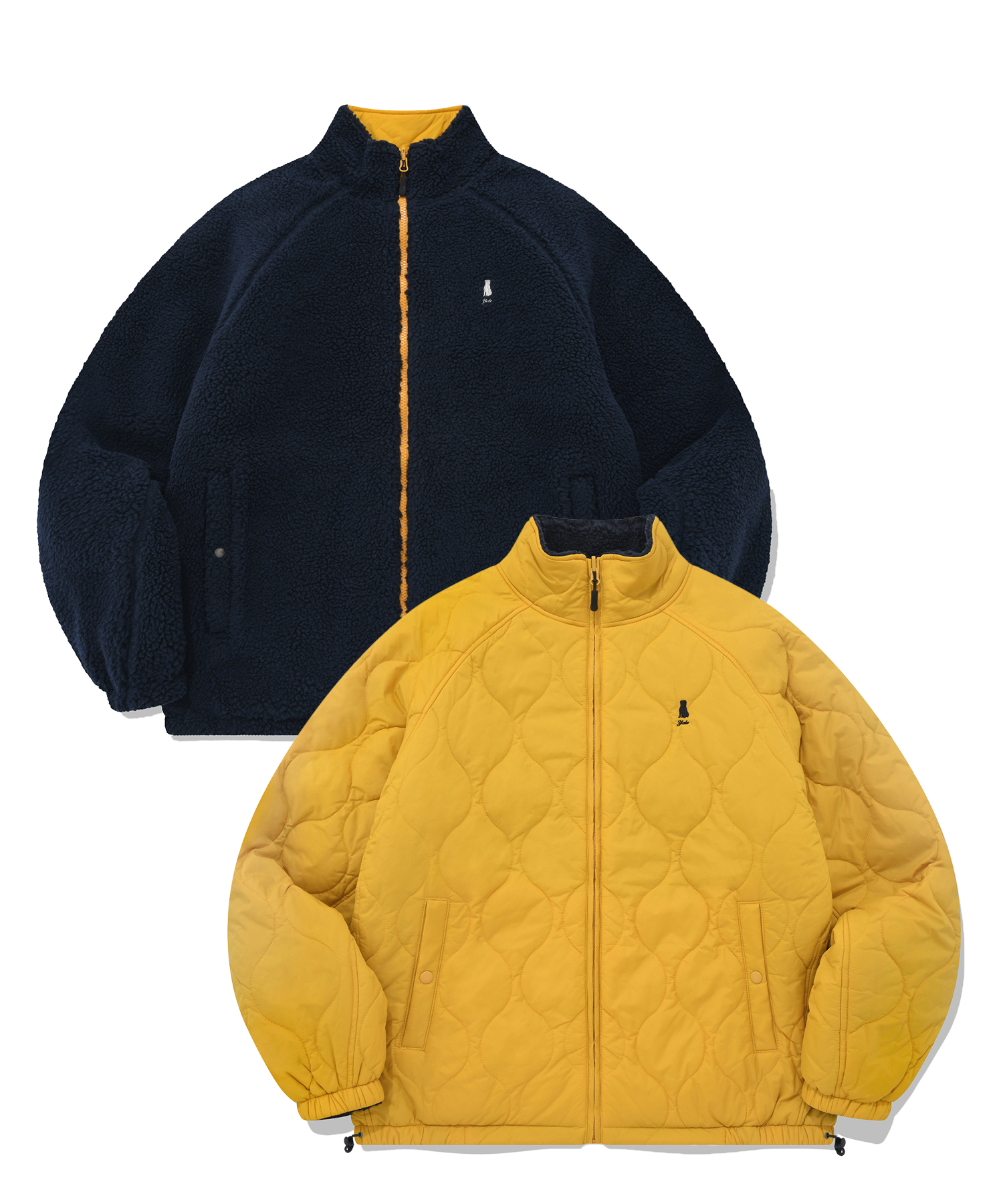 QUILTED BOA REVERSIBLE TRACK JACKET NAVY / YELLOW