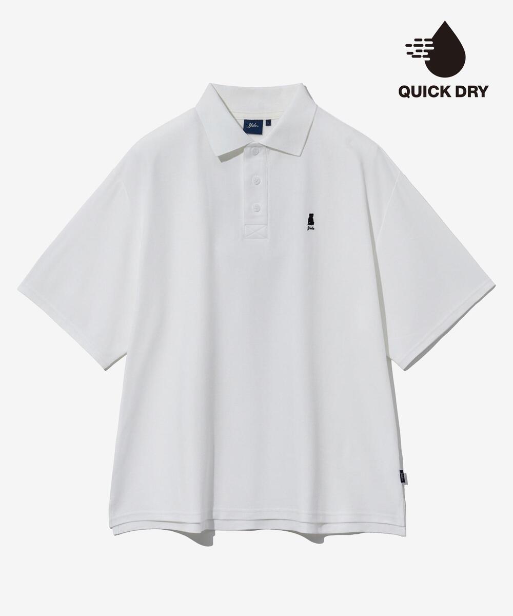 OVERSIZED QUICK DRY PIQUE POLO SHIRT WHITE