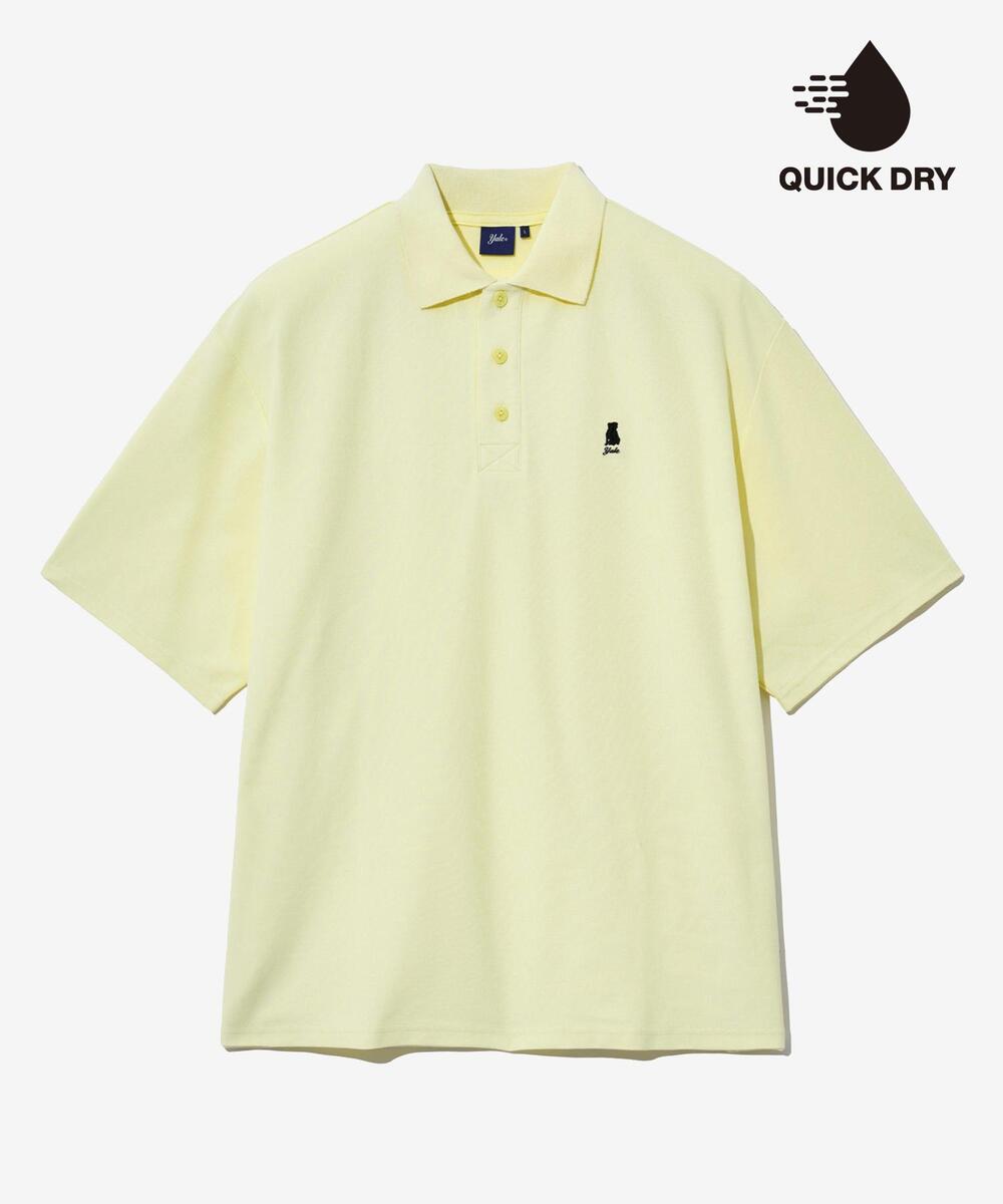 OVERSIZED QUICK DRY PIQUE POLO SHIRT LIGHT YELLOW