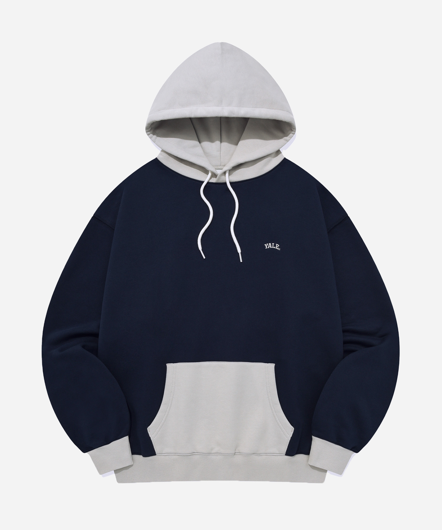 [ONEMILE WEAR] SMALL ARCH BASIC HOODIE NAVY / GREIGE